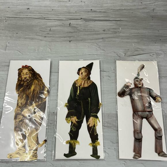 Vintage Wizard Of Oz Bundle Kurt Adler Lion Puppet Blank Cards Stickers 90s - Picture 9 of 10